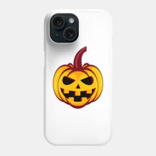 Realistic Halloween pumpkin vector art illustration Phone Case