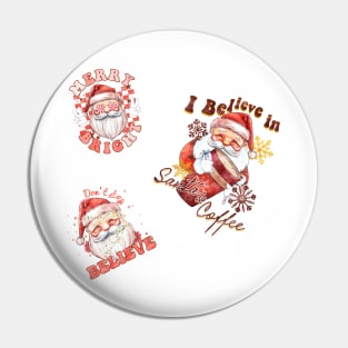 Vintage Santa Claus Stickers Pack Pin