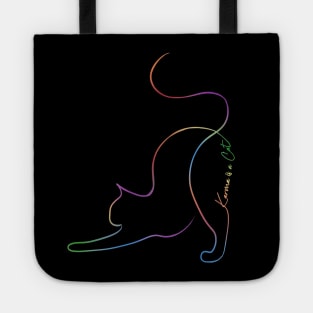 Rainbow Karma is a Cat Line Art Tote