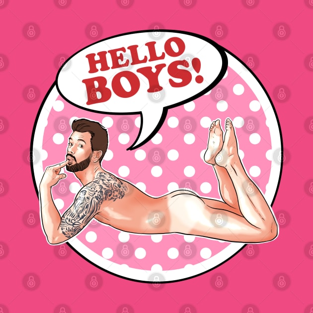 Hello boys - pink to make the boys wink by RobskiArt