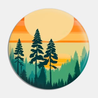 Wisconsin Tourism Sunset Graphic Pin