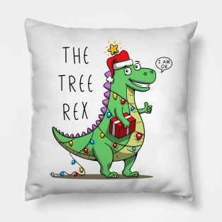 The Tree Rex - Christmas Kids Dinosaur - Funny & Cute - Xmas Pet Dino Pillow