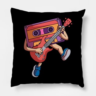 Funny Cassette Tape Playing Electric Guitar Pillow