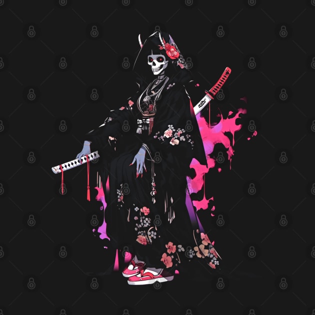 Geisha | Grim Reaper Geisha Skull | Cool Retro Japanese Aesthetic #11 by We Anomaly