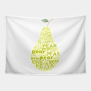 Typographic pear Tapestry