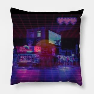 Retrowave Pizza Warehouse Pillow