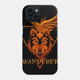 Wanderer wolf and raven design Phone Case