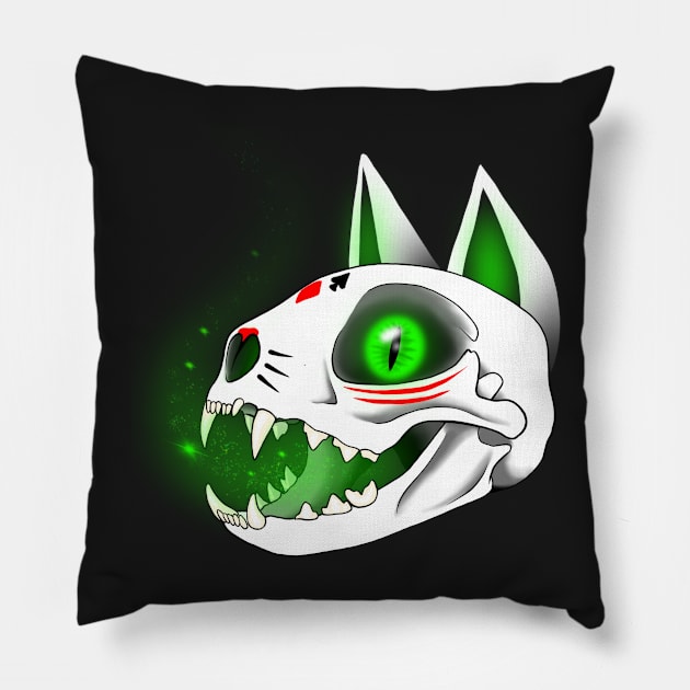 Magic Cat Skull Pillow by DahlisCrafter