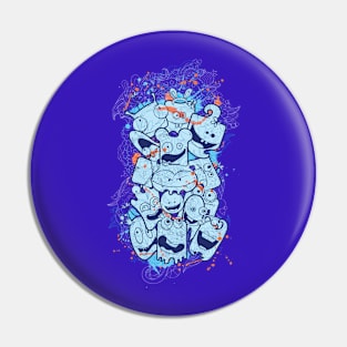 My Little Blue Friends - Streetwear Design Pin