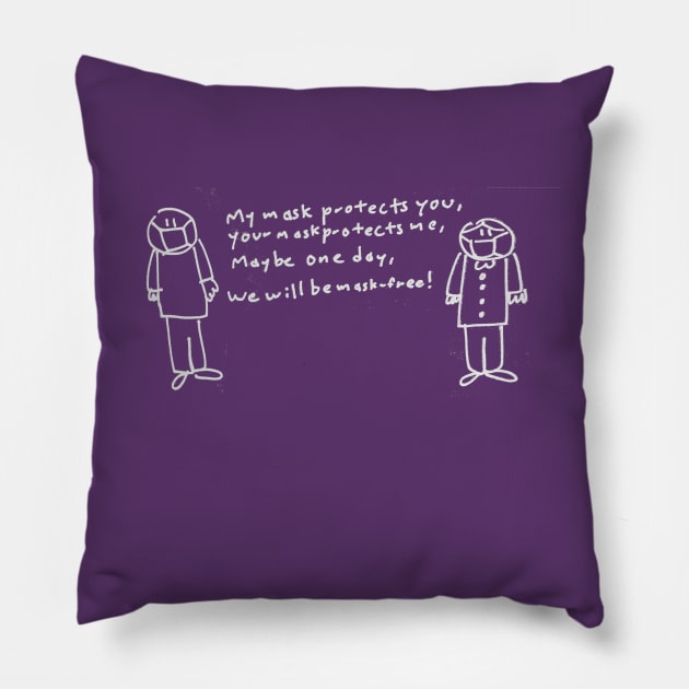 My mask protects you Your mask protects me Pillow by 6630 Productions