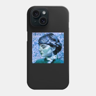 Movie star vintage blue print lady Phone Case