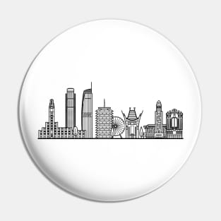 Los Angeles Skyline in black with details Pin