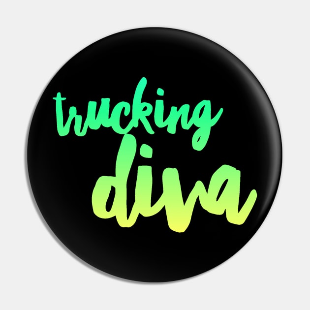 Trucking Diva Semi Truck Driver Pin by TruckerJunk