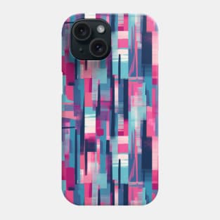 Cubist Harmony: Modern Geometric Dance in Pink, Blue, and Violet Phone Case