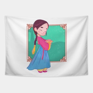 cute hanbok girl Tapestry