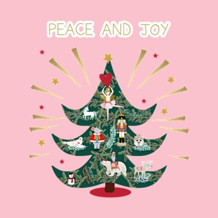 Peace and Joy xmas Tree T-Shirt