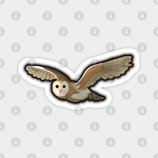 Glowing Barn Owl Magnet by Aeriskate