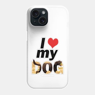 I love (heart) my dad - chocolate labrador oil painting word art Phone Case