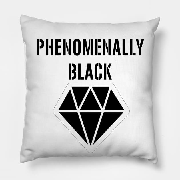 Phenomenally Black diamond Black t-shirt, graphic shirts,best clothing, gift idea . Pillow by Aymanex1