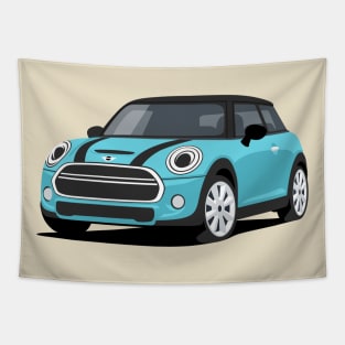 Car sport  mini retro aqua Tapestry