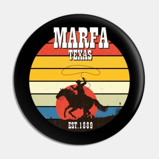 Marfa Texas Design Sunset Cowboy Pin