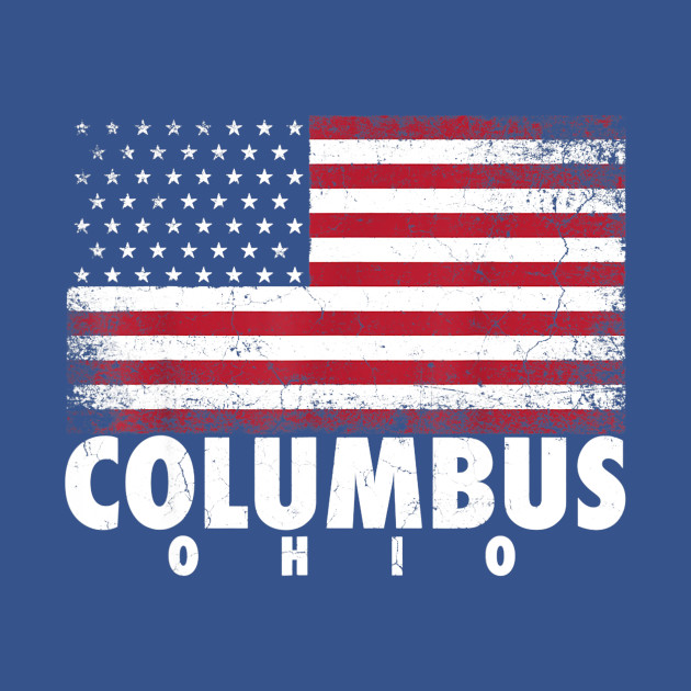 Disover 4th of July Gift For Men Women Columbus Ohio American Flag - 4th Of July - T-Shirt