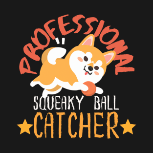 Professional Squeaky Ball Catcher, Cute Kawaii Shiba Inu T-Shirt