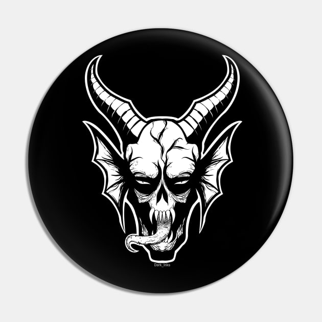 Demon Fire mono Pin by Dark_Inks