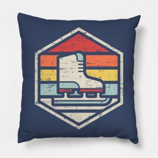 Retro Badge Ice Skate Pillow