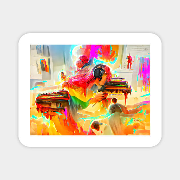 Colorful Art for Music Lovers Magnet by Designso