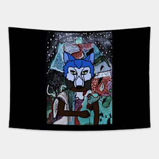 Enigmatic FemaleMask NFT with AnimalEye Color and GreenSkin Color Tapestry