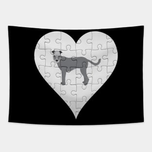 Wolfhound Heart Jigsaw Pieces Design - Gift for Wolfhound Lovers Tapestry