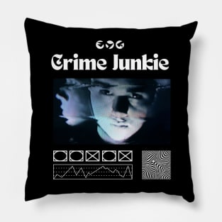 Glitch Aesthetic Streetwear Inspired by Crime Junkie Pillow