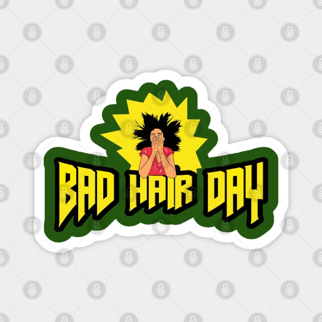 Bad Hair Day Magnet by BishBashBosh