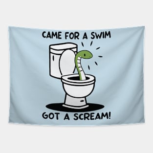 Came For A Swim Got A Scream Funny Snake Tapestry