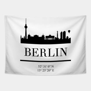 BERLIN GERMANY BLACK SILHOUETTE SKYLINE ART Tapestry