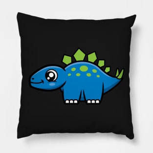 Stegosaurus Dinosaur (Blue and Green) Pillow