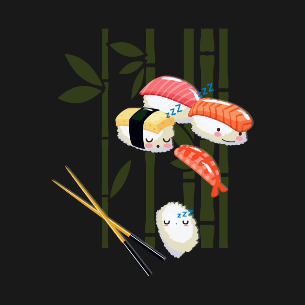 Sleep walking sushi, japanese foodie by MarrinerAlex