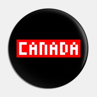 Pixel Canada White Letters on Red Pin