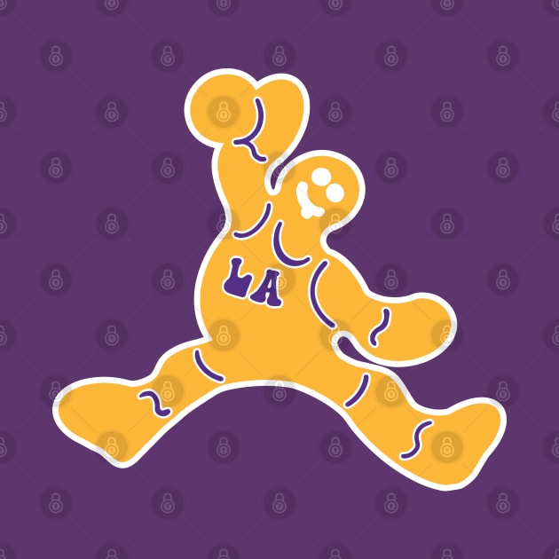 Jumping LA Lakers Gingerbread Man by Rad Love