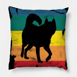 Husky Distressed Vintage Retro Silhouette Pillow