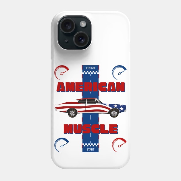 American Muscle Phone Case by Claudia Williams Apparel