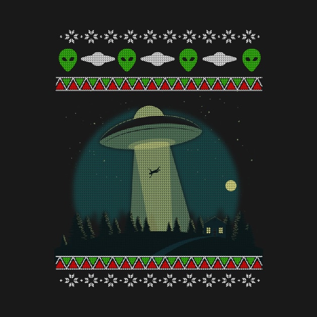 UFO Alien Abduction Ugly Christmas Sweater by Area51Merch