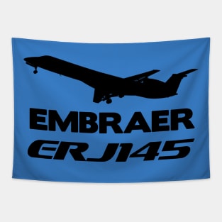 Embraer ERJ145 Silhouette Print (Black) Tapestry