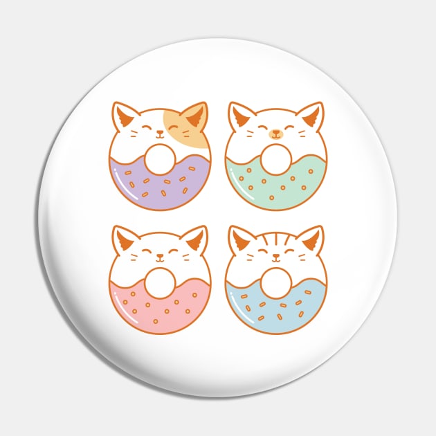 Kawaii Cute Cats Donut Lover Pin by ElusiveIntro