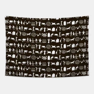 Ancient petroglyphs pattern art Tapestry