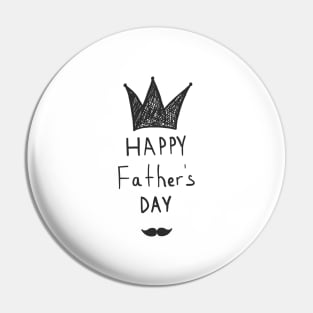 Happy Father's day hand drawn and doodle simple crown and beard Pin