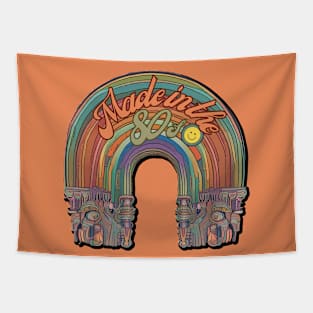 Made Made in the 80s Rainbow Vintage Design  - Earthy Colorful Nostalgia Tapestry