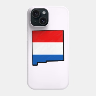 Red, White, and Blue New Mexico Outline Phone Case