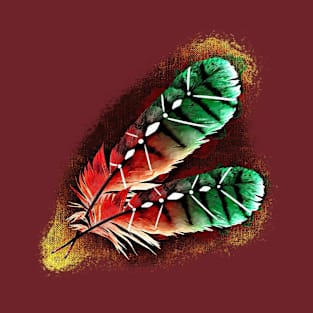 Southwest Native American Indian Tribal Art Colorful Feather T-Shirt